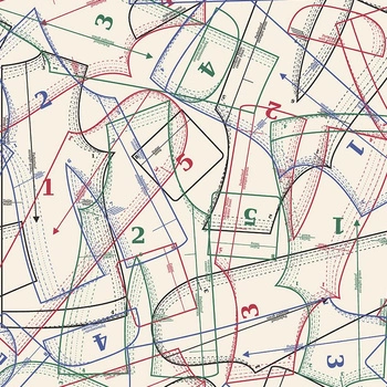 PATTERN (HOBBIES AND JOBS) - ecru