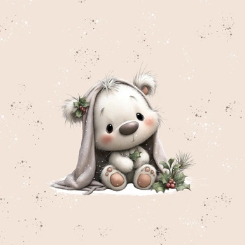 WINTER ANIMALS wz.11 -  PANEL (60cm x 50cm) light brushed knitwear