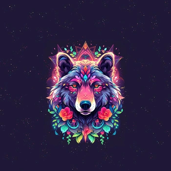 ANIMALS MANDALA wz.6 (bear) - panel (60cm x 50cm) 
