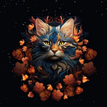 ANIMALS MANDALA wz.3 (CAT) - panel (60cm x 50cm) 