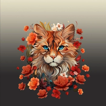 ANIMALS MANDALA wz.5 (CAT) - panel (60cm x 50cm) 