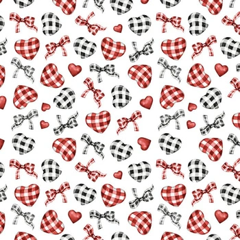 HEARTS / MINI VICHY GRID (CHECK AND ROSES)