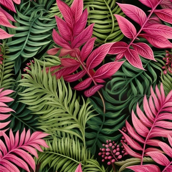 LEAVES AND FERNS WZ. 2 / pink lemonade