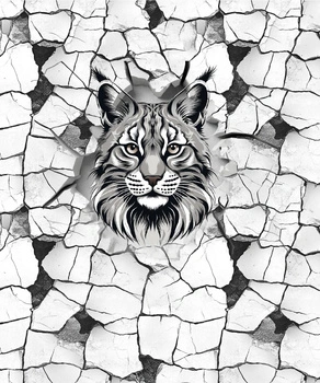 ANIMALS CRACKED wz.2 (cat) - panel (60cm x 50cm)