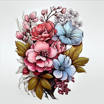 BOUQUET OF FLOWERS WZ.8 - PANEL (60cm x 50cm)