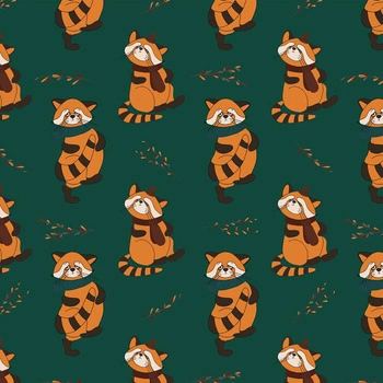 RED PANDA WITH SCARF / bottle green (RED PANDA’S AUTUMN)