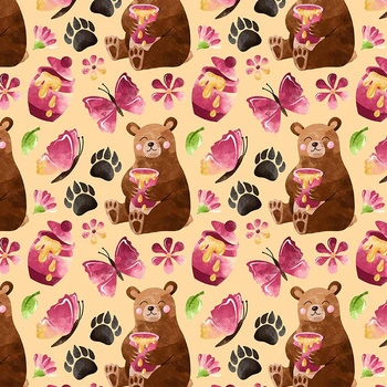 BEARS WITH HONEY (BEARS AND BUTTERFLIES)
