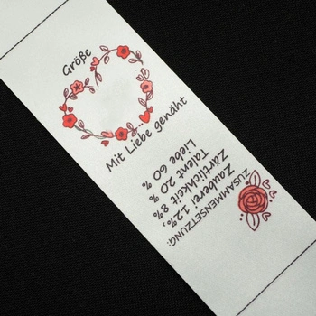 Girlish care tag "HEARTS" DE - 4 pcs set / Choice of sizes