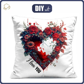 PILLOW 45X45 - FLOWER HEART - front + back
