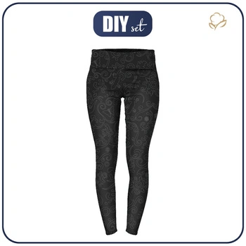 WOMEN'S THERMO LEGGINGS (GRETA) - ETNO / contour - sewing set M